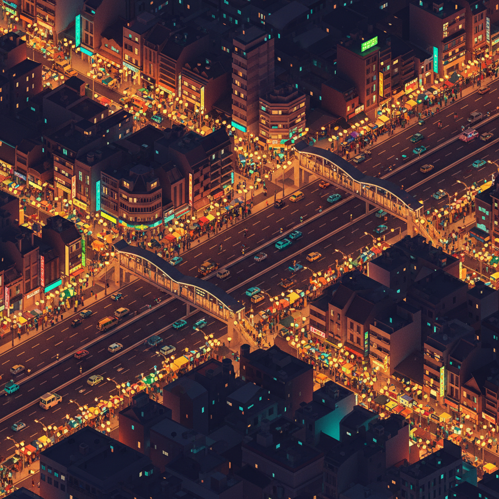 台北街道上密密麻麻的路燈，讓場景 mesh 數量暴增