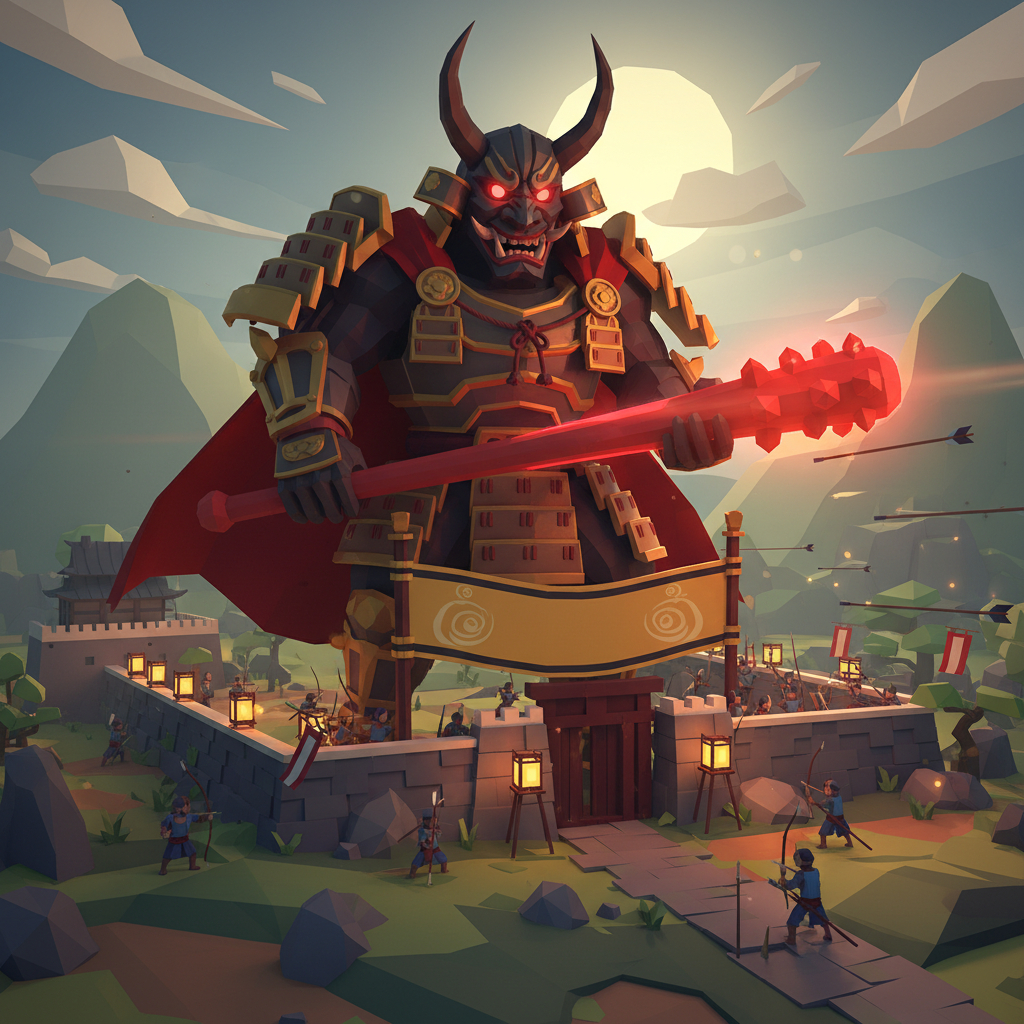 The Demon Warlord arrives — a golden announcement descends from above