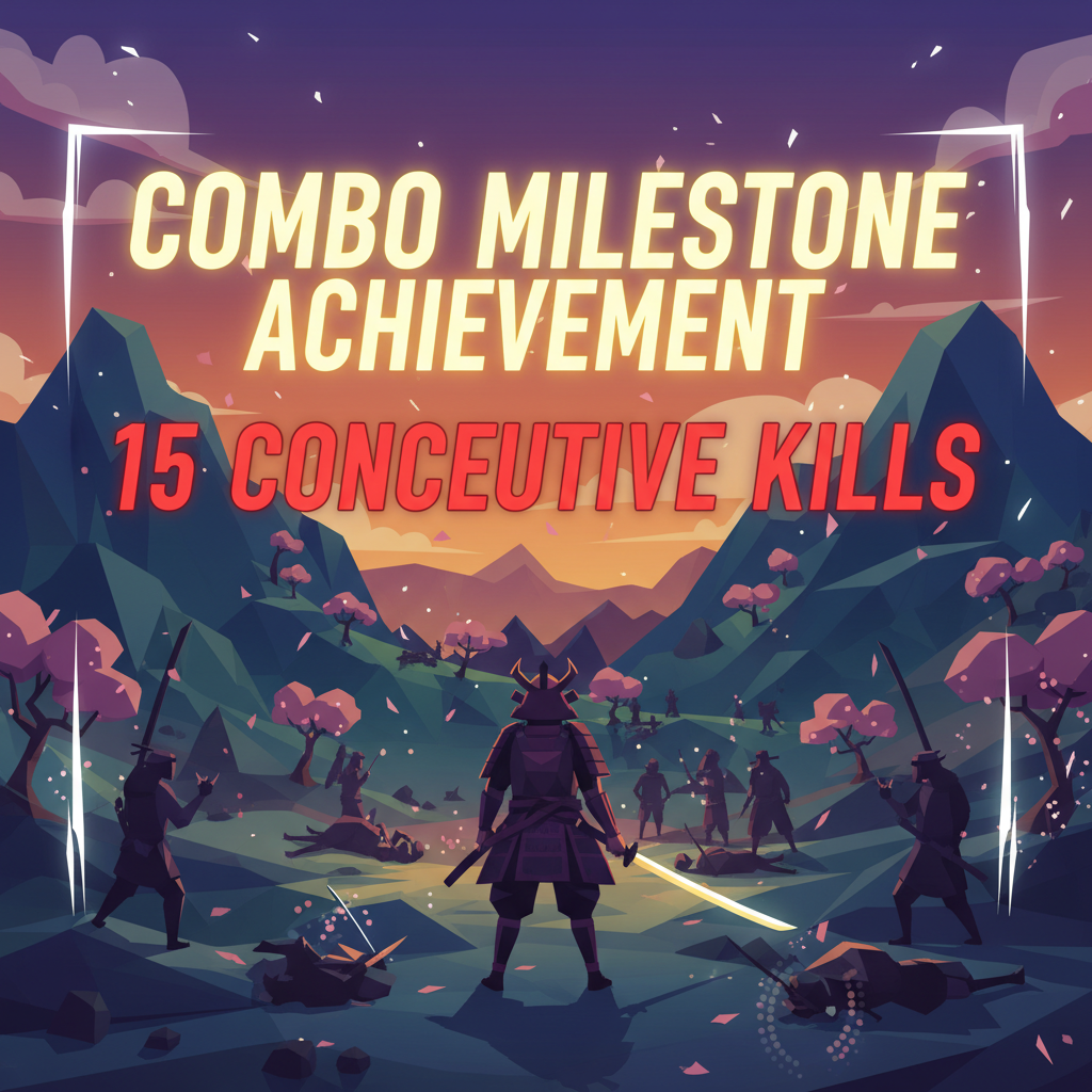 連斬里程碑系統的四個階段，畫面中央浮現的獎勵文字