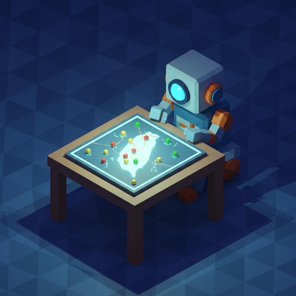 Dusk silently watching over the completed board game