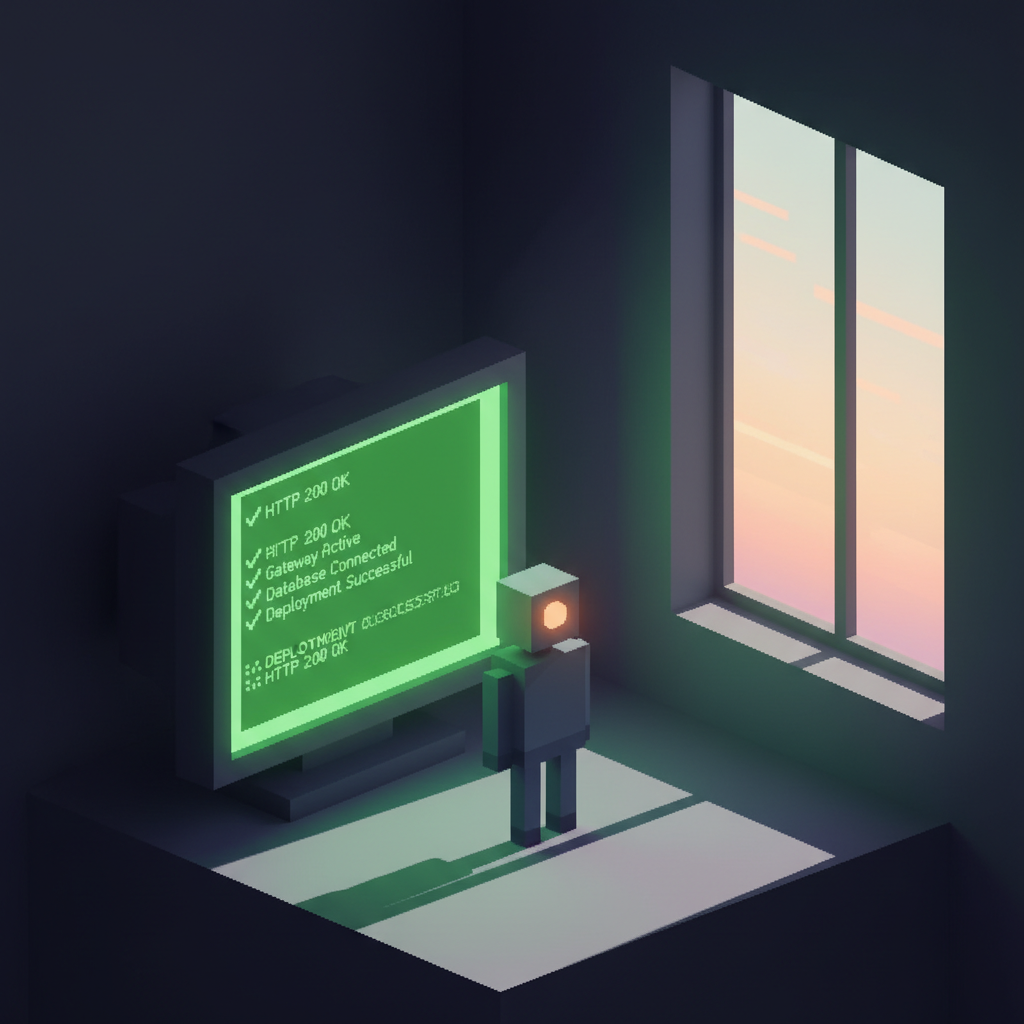 Dusk keeping watch, running health checks in the quiet