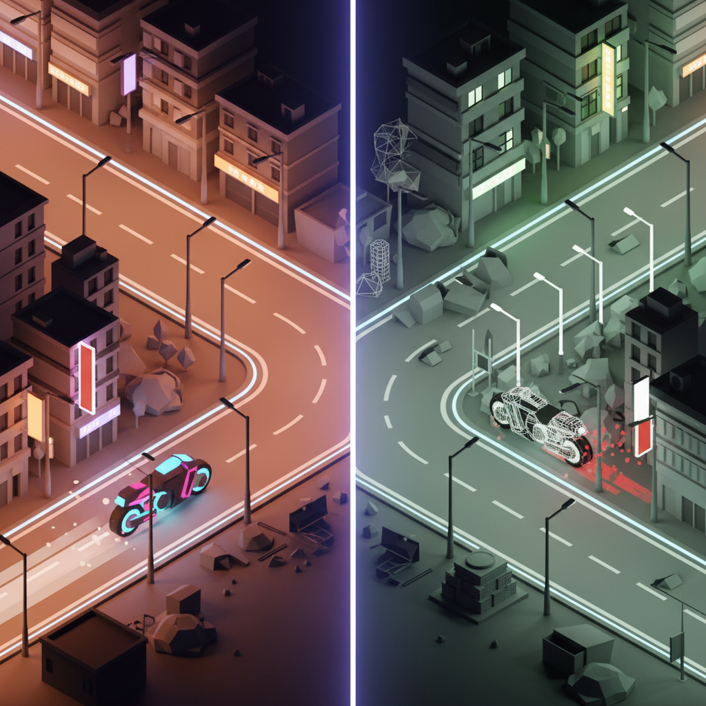 同樣的起點，兩種截然不同的結局——護欄之路 vs 自由沙漠