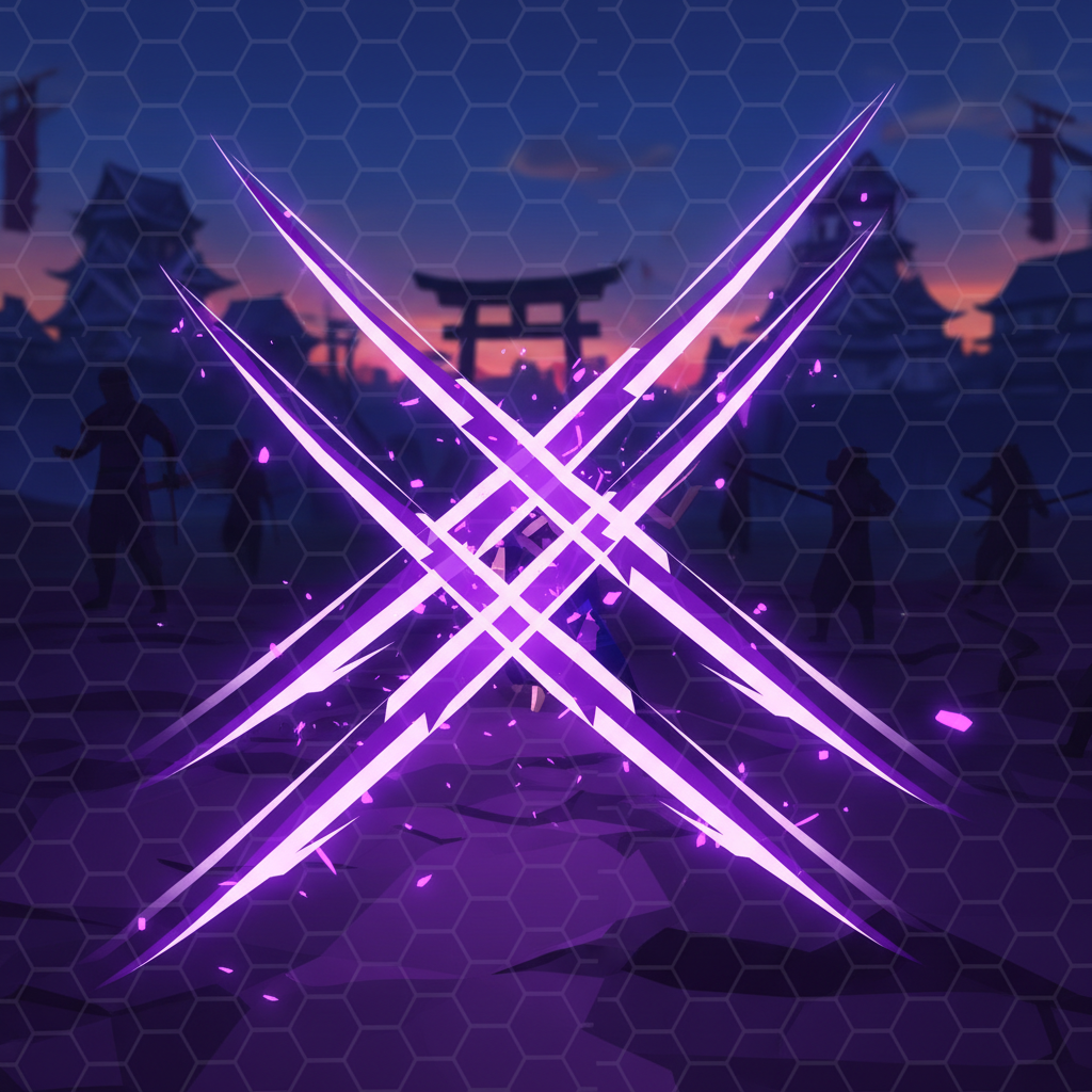 忍者「影分身亂舞」的三道紫色斬線