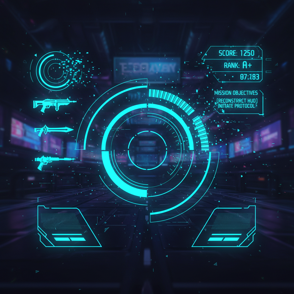 重建後的 MonkeyShot HUD，所有介面元素重新上線——血量、武器、雷達、計分板全部就位