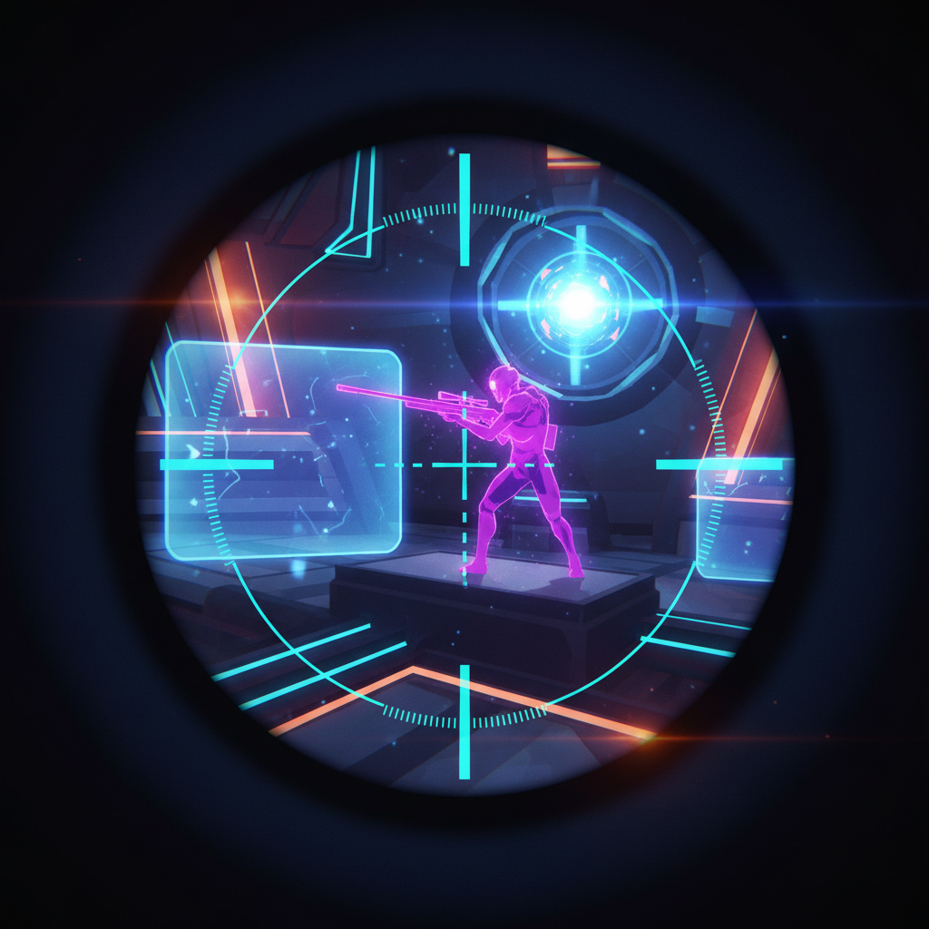 ADS 瞄準模式：磁軌狙擊槍的暗角準心 overlay