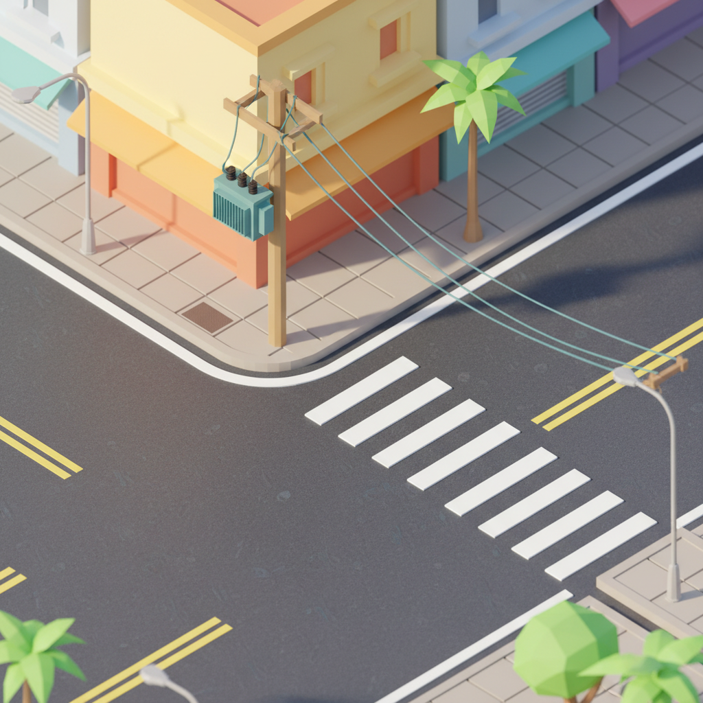 Zebra crossing geometry: thin instances, zero extra draw calls